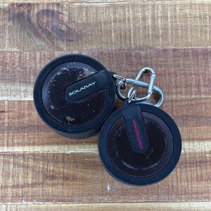 Solaray Black Outdoor Portable Speakers Set of 2